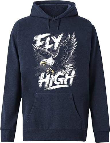 Image of West Gate Clothing Plus Size Mens Cotton Hoodies,Hooded Sweatshirt|100% Cotton Hoodies Plus Size Collection for Men|Fly High Printed Hoodie