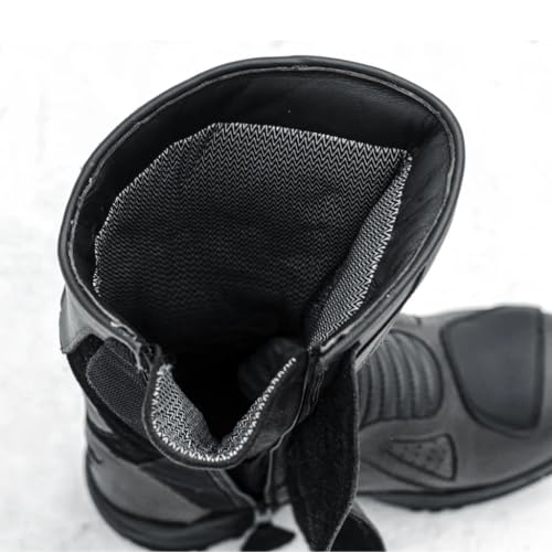 Image of Raida Explorer Motorcycle Boots | Ankle, Shin, & Heel Protection | Memory Foam Insole | Leather (Grey, 7)
