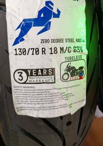 Image of Premium Sports Motorcycle Tyre, 130 /70R18, 63V, Tubeless, Sport Touring, specifically designed for RE 350 Interceptor 650, 3 Years Manufacturing Warranty (Manufacturing Date 2024)