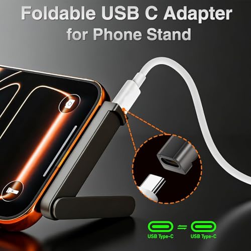 Image of Tobo USB C to USB C Adapter with Foldable Phone Stand, 240W PD Fast Charging Type C Male to Female Converter, 90 Adjustable USB-C Extender for Laptop, Tablet & Smartphone (Charging & Data) TD-1609CC