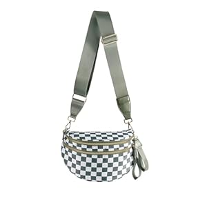 Spacious Checkered Nylon Cross...