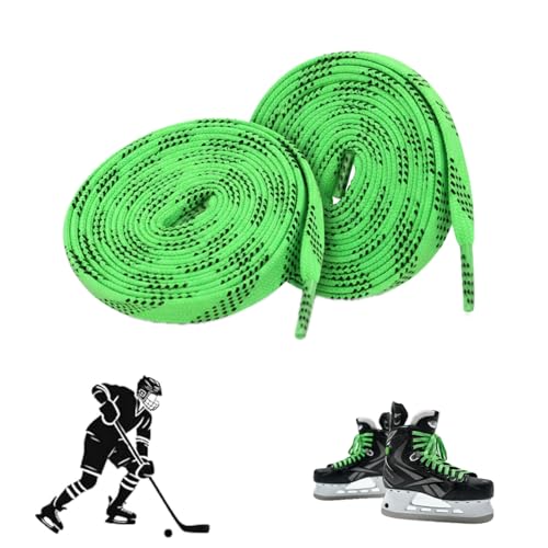 Dyiouxin Profi-Schnürsenkel für Eishockey-Schlittschuhe,gewachste Schnürsenkel,Beständig,Anti- Fraktur,96 Zoll (Grün)
