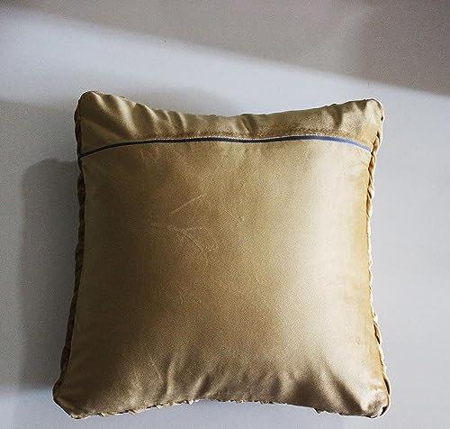 Image of Monstera Hut Corded Wavy Suede Mustard Cushion Cover Pack of 1, (Cushion Cover 16x16inch) (40.6 x 40.6 cm)