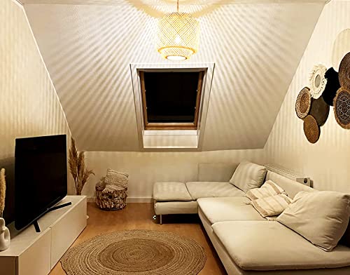 Plug In Pendant Light Rattan Hanging Lights With Plug In Cord Bamboo Hanging Lamp Dimmable,Handmade Woven Boho Wicker Basket Lamp Shade,Plug In Ceiling Light Fixture For Living Room Bedroom Kitchen #TOP7