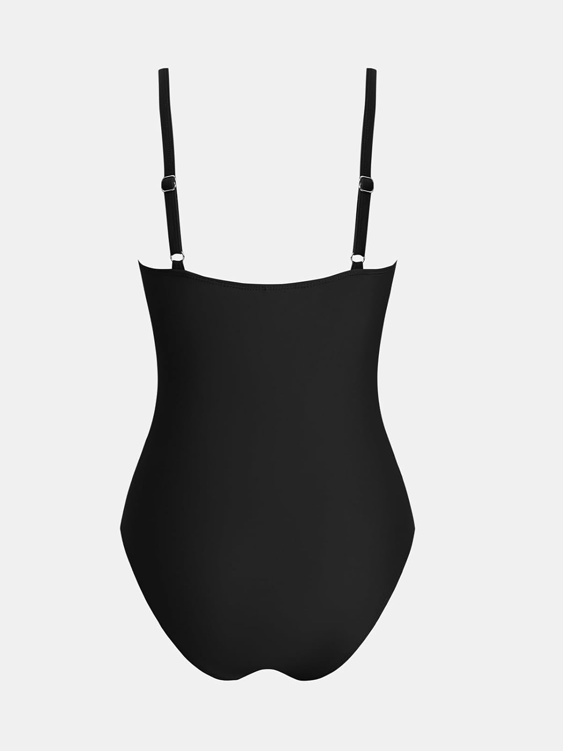 CUPSHE Women's One Piece Swimsuit Round Neck Bathing Suit Mesh Adjustable Straps Spaghetti - Image 6