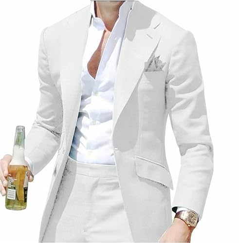 Mens 2 Piece Notch Lapel Suit Slim Fit One Button Solid Blazer Jacket & Pants Business Wedding Party Suits for Men3