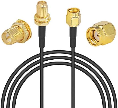 2m/6.5ft RP-SMA Male to RP-SMA Female RF Coaxial Cable RG174 for Wireless LAN Card, Router, Bridge, Booster & External Antenna Equipment