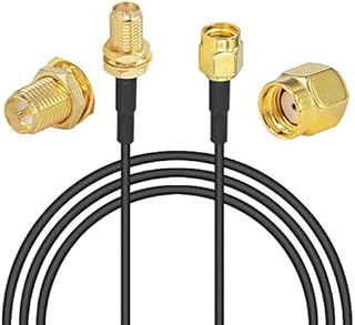 RP-SMA WiFi Antenna Extension Cable RP-SMA Male to RP-SMA Female RF Coaxial Cable RG174 DAB Aerial Extension Cable 2m/6.5ft for Wireless Mini PCI Express PCIE Network Card Adapter IP Camera