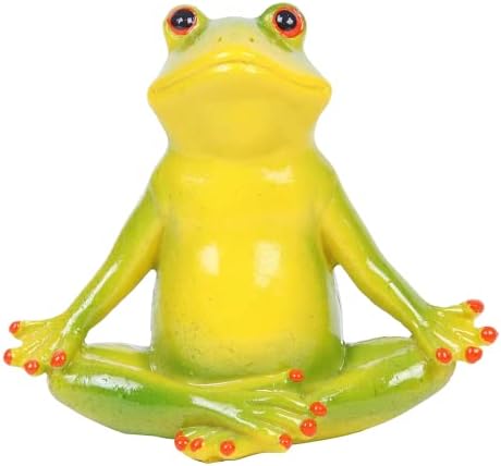Suqorinp Meditation Frog Yoga Figurines Statue Zen Home Decor Gifts, Frog Sculptures Decor Accessory Desk Table Ornaments Present, Cute Frog Figures Collectibles House Shelves Decorations
