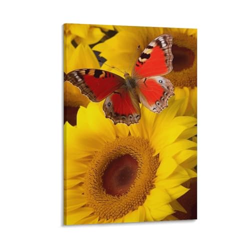 Toile murale tournesols jaunes decoration esthetique de salon 40x60