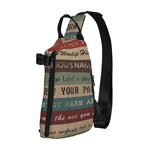 Crossbody Sling Mochila Diez Mandamientos Put God Travel Senderismo Cofre Daypack One Strap Shoulder Bag