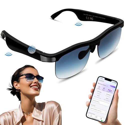 SurPonzin Smart Glasses Pro: 110-Language Real-Time Translator, Bluetooth 5.4, Frameless Interchangeable Lenses (Blue Light/UV), Magnetic Charging, 38g Open-Ear Design, Voice Assistant