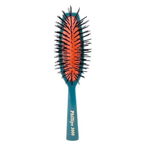 Phillips Brush 3000 Purse Size Cushion Hair Brush with Flower Design - Teal Cover