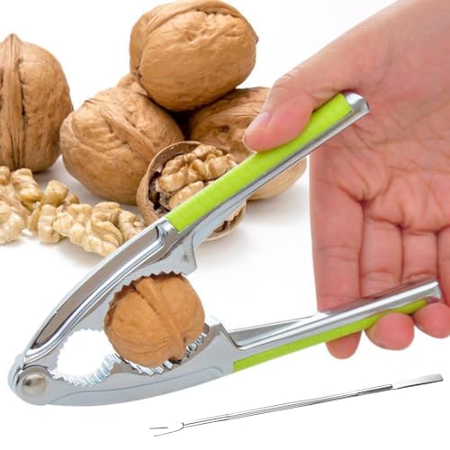 VEOIRXU Cascanueces con Mango Antideslizante Rompe Avellanas Cascanueces Manual de Metal Agujas de Nuez Cascanueces Multifuncional Aplica a Frutos Secos como Nueces Pecanas