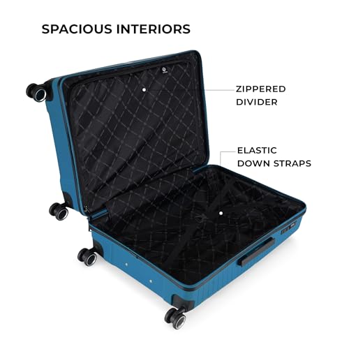 Image of Stony Brook Nasher Miles Axis 75 Cm 28 Inch Polypropylene Hard-Sided 4 Wheels Spinner Check-in Luggage Trolley Bag (Teal)