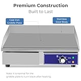 GiantexUK Commercial Electric Griddle, 55cm Stainless Steel Countertop Flat Hotplate with Adjustable Temperature & Accessories, 2800W Kitchen BBQ Grill Bacon Fryer Steak - Image 3