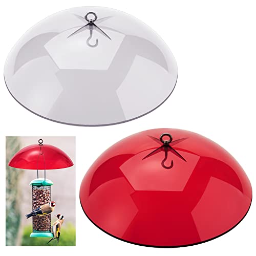 2 Pcs Plastic Bird Feeders Protective Cover Dome Protective Rain Protective Cover Proof Bird Feeder Squirrel Baffle Bird Feeder Covers For Rain Weather Guard With Hooks For Hanging Outdoor Garden #TOP16