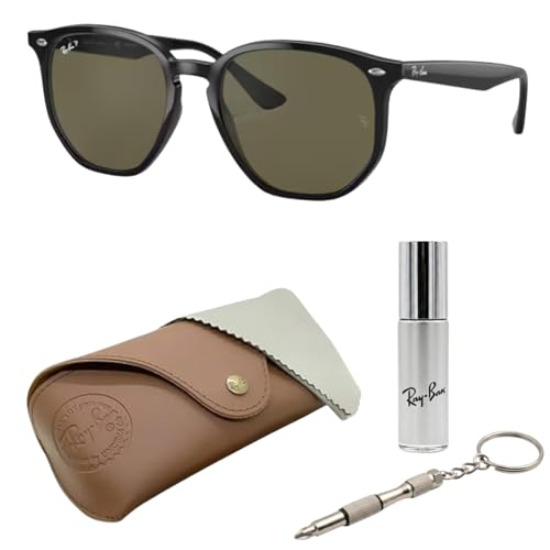 Image of Ray-Ban RB4306 Square-Round Shaped Sunglasses for Men & Women with Official RAYBAN Eyewear Kit