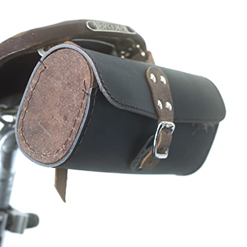 London Craftwork Klassische Leder-Werkzeugtasche, Fahrrad-Satteltasche, handgefertigt, schwarz, vintagebraun, bro-bl-Brown