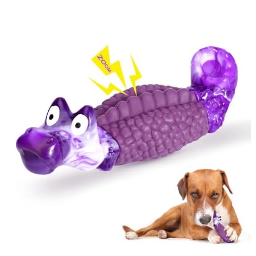 HGB Tough Dog Chew Toys for Aggressive Chewers, Squeaky Indestructible Dog Toy for Large Dogs to Keep Them Busy & Reduce Boredom for Small, Medium, Large Breed, Bacon Flavor