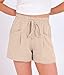ANRABESS Shorts for Women Summer Casual High Waist Drawstring Comfy Dressy Lounge 2026 Beach Vacation Shorts with Pockets Parchment Medium