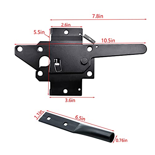 Heavy Duty Self-Locking Post Mount Automatic Gravity Lever Gate Latch for Wooden Fence with Fasteners - Black Finishing Steel Gate Latch to Secure Pool/Yard/Garden - Thumbnail 3