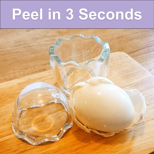 Glass Magic Egg Peeler, Improved Design, Durable, Egg Separators, Eggshell Remover For Hard Boiled Eggs Shell Removal, Easy Eggshell Shaker, Saves Time, Super Convenient #TOP3