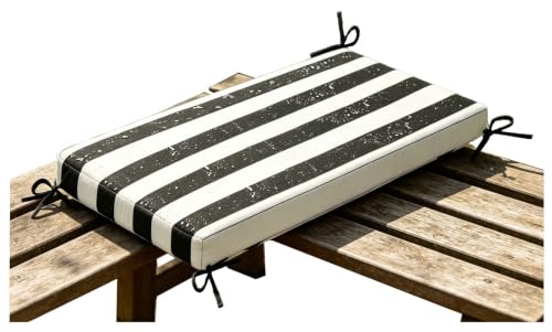 Coussin pour banc de jardin imperméable 80% noir blanc 5cm épais