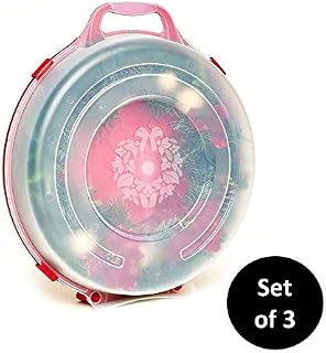 Homz Holiday Wreath Plastic Storage Box with Clear Lid (up to 24-Inch Diameter)
