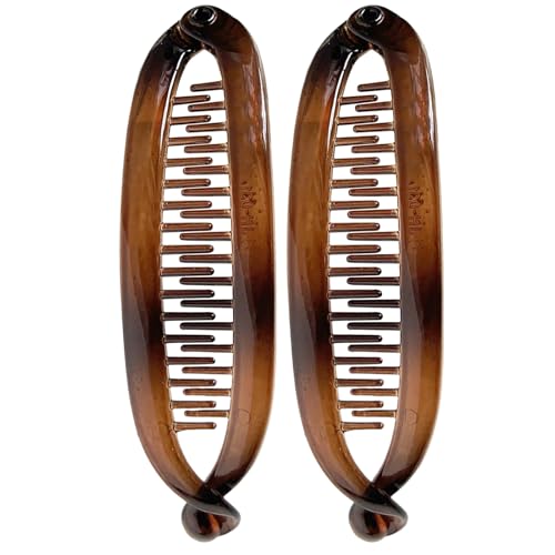 Pinzas Banana - 2 Pasadores Dobles, Peines De Garra De Fijación Fuerte, Accesorios Antideslizantes, Agarre Duradero, Ligeros Y Cómodos | Sujeción Firme Para Las Necesidades Diarias. Para Cabello Grues