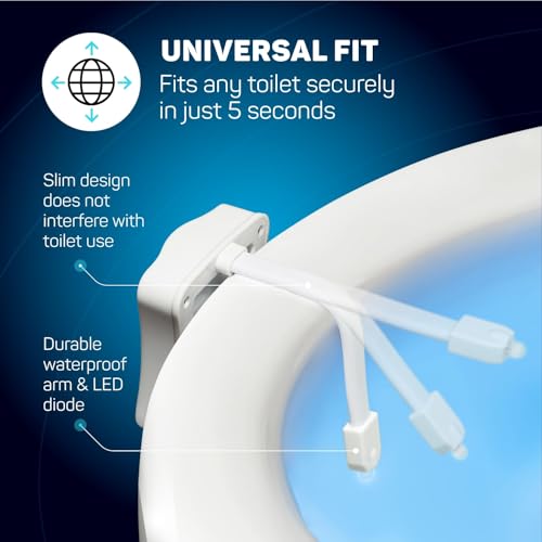 ToiLight The Original Toilet Bowl Night Light. Motion Sensor Fun Cool Bathroom Accessory. Home Gadget for Men, Women. Gifts for Men Dads Fathers Day Christmas. Funny Novelty Birthday Present - Image 5