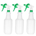 PATIKIL 1000ml/32oz Plastic Spray Bottles, 3pcs Adjustable Nozzle Leak Proof Empty Water Mist Stream Sprayer for Cleaning Solutions Plants Hair, Green
