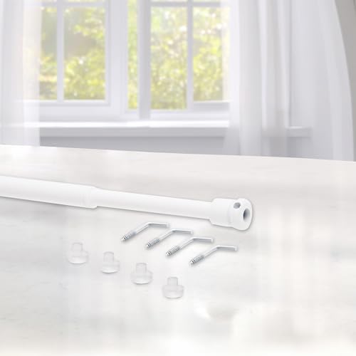 BricoShopping Paar verstellbare Druckstangen mit Feder ausziehbar für Türen Fenster Stäbe und Nägel Gardinenstange Glas Fenster Gardinenstangen Vorhänge für Innenräume ohne Bohren (36/60, Weiß)