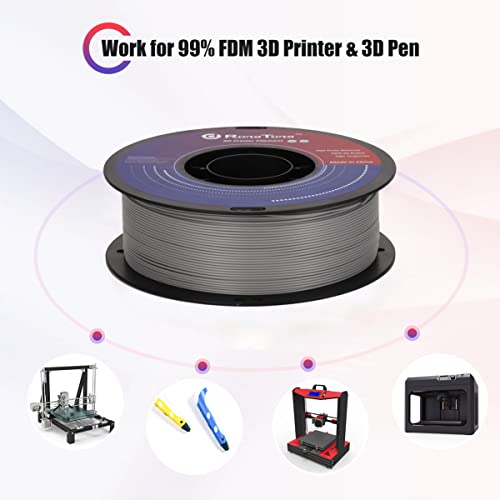 Pla Pro 3D Printer Filament 1.75Mm Grey, Rongtong 3D Printing Pla 1Kg/2.2Lb Spool Printing Material, Strong Toughness Dimensional Accuracy +/- 0.02Mm, Fits Most Fdm 3D Printers #TOP5