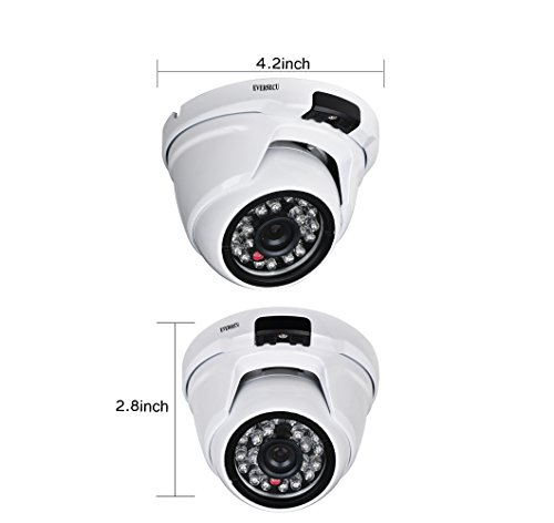 Eversecu 5.0Mp (Hd-Tvi/Ahd/Cvi/Analog) 4-In-1 Sony Cmos Outdoor Metal Dome Camera, Day Night Vision Security Ir Analog Camera, Vandalproof Turret Dome Camera For Home Video Surveillance #TOP4