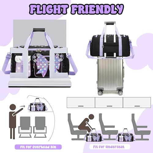 Kids Duffle Bag Girls Dance Bag for Kids with Shoe Compartment Lightweight Carry On Weekender for School,Sleepover,Gym,Family Trips by Oruiji - Used condition - Image 4