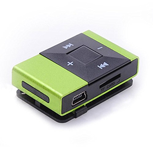 Start Fashion Sport Relax Protable Mini Clip Metal MP3 Player Support 8GB SD TF Card -Green