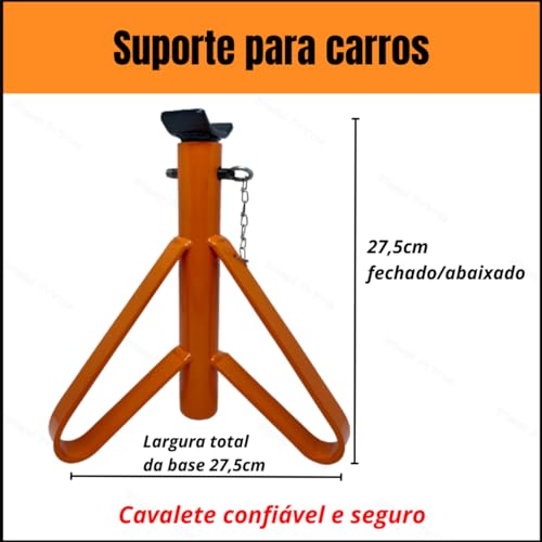 4 Preguiças Carro Cavalete Para Automóvel 2t Suporte Veículo Apoio (Laranja)