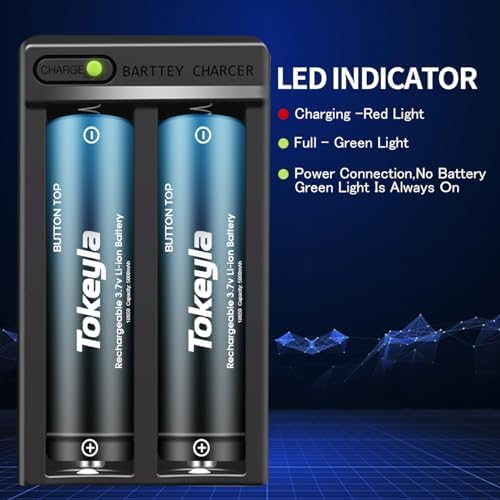 Miniatura 3 de Paquete de 4 cargadores de batería 18650 que pueden cargar batería recargable 18650 baterías de iones de litio de 3.7 voltios, linterna, juguetes,