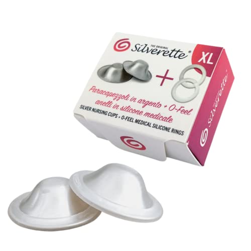 Silverette The Original + O-Feel los anillos de silicona médicos. Su combinación permite la correcta colocación de las pezones para una comodidad nunca antes experimentada. 1 pack (2 XL + 2 O-Feel)