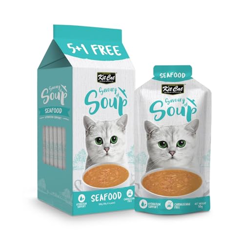 Kit Cat Savoury Soup Seafood Flavor For Cats 300g (6x50g)