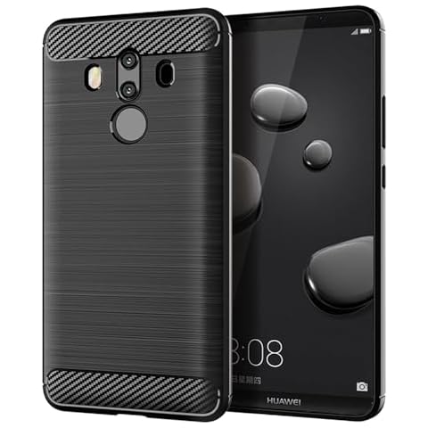 Gosento Case for Huawei Mate 10 Pro, Shock Absorption Cover Soft TPU Anti Scratch Carbon Fiber Design Back Case for Huawei Mate10 Pro (Black) Cover