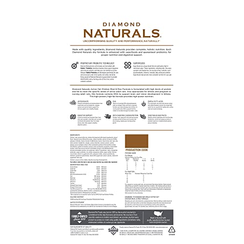 Diamond Naturals Active Cat Adult Dry Cat Food Chicken Protein Formula From Cage-Free Chicken With Superfoods, Probiotics, Antioxidants And Essential Nutrients 18Lb #TOP1