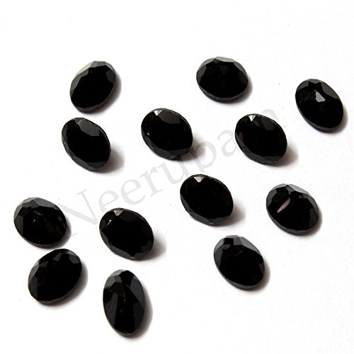 Neerupam Collection 6X4 Mm Size Natural Indian Black Onyx Aa Quality Faceted Oval Shape Loose Gemstones #TOP8