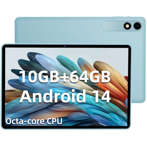 Android 14 Tablet 10.1 inch Tablets, 10GB RAM+64GB ROM, Octa Core Processor Tablet Pc, 1280 x 800 FHD Touchscreens, 6000mAh, GPS, WiFi, 5MP+8MP Dual Camera