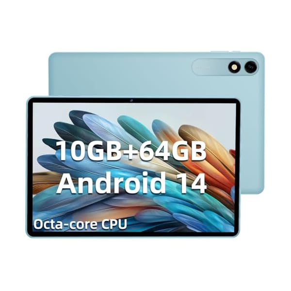 Android 14 Tablet 10.1 inch Tablets, 10GB RAM+64GB ROM, Octa Core Processor Tablet Pc, 1280 x 800 FHD Touchscreens, 6000mAh, GPS, WiFi, 5MP+8MP Dual Camera