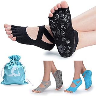 Muezna Non Slip Yoga Socks for Women, Toeless Anti-Skid Pilates, Barre, Ballet, Bikram