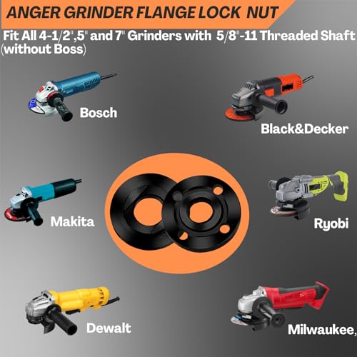 Image of 7PCS Angle Grinder Nut & Wrench Kit, 5 /8-11 Arbor Nut Set
