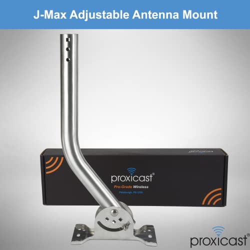 Proxicast Pro-Grade J-Max 100% Solid Rustproof Aluminum Antenna Mount - Universal Outdoor Adjustable Pivot/Lock Bracket & J-Pipe Mast (1.5" x 18" Pole) for Wall, Eave or Roof Mounting (ANT-800-JP2) by Proxicast - Image 2