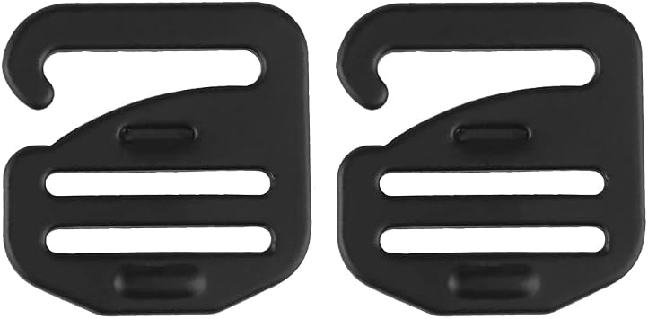 2pcs Metal Heavy Duty G-Hook Flat Steel Hanging Buckles for I Inch Webbing Tactical Gear Accessories